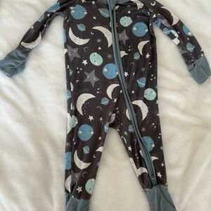 Little Sleepies Celestial Kids Footie - Blue and Gray